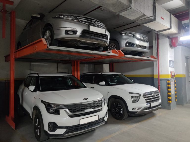 Klaus installed stack parking system in delhi