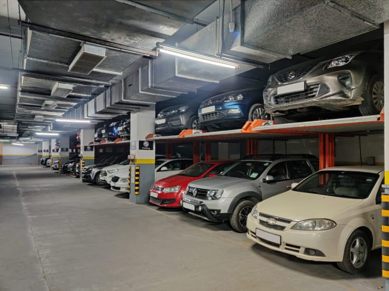 Klaus installed stack parking system in delhi